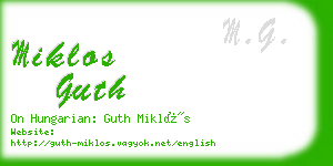 miklos guth business card